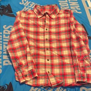 Cat & Jack Red and White Plaid Button Down Shirt